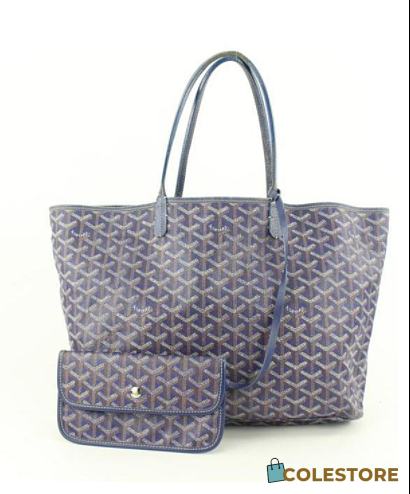 Goyard Blue Chevron St Louis PM Tote Bag with Pouch ABA02  - 1