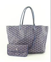 Goyard Blue Chevron St Louis PM Tote Bag with Pouch ABA02  - 1