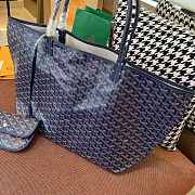 Goyard Blue Chevron St Louis PM Tote Bag with Pouch ABA02  - 4