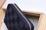 Louis Vuitton Zippy Damier Azur In Black N63070 Size 11x8.5x2cm  - 6