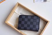 Louis Vuitton Zippy Damier Azur In Black N63070 Size 11x8.5x2cm  - 3