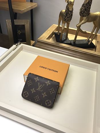 Louis Vuitton Zippy Damier Azur In Brown N63070 Size 11x8.5x2cm