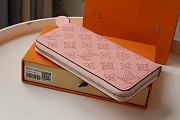 Louis Vuitton Zippy Wallet In Dusty Pink Mahina Leather M42616 Size 19x10cm - 4