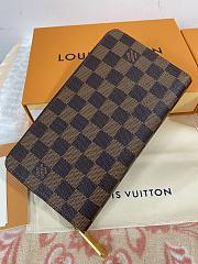 Louis Vuitton Zippy Wallet Brown Damier Leather M42616 Size 19x10cm - 6