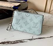 Louis Vuitton Key Pouch Mahina Leather In Blue M69508 Size 13.8X9X1.5cm - 1