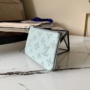 Louis Vuitton Key Pouch Mahina Leather In Blue M69508 Size 13.8X9X1.5cm - 2