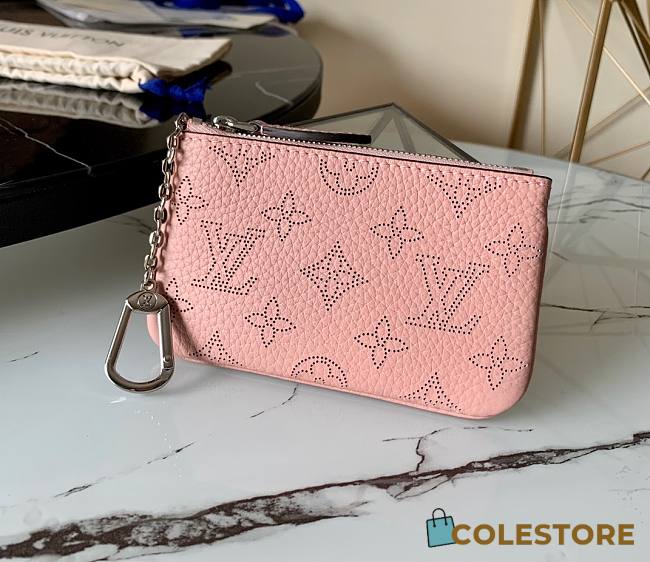 Louis Vuitton Key Pouch Mahina Leather In Pink M69508 Size 13.8X9X1.5cm - 1