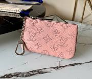 Louis Vuitton Key Pouch Mahina Leather In Pink M69508 Size 13.8X9X1.5cm - 1