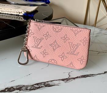 Louis Vuitton Key Pouch Mahina Leather In Pink M69508 Size 13.8X9X1.5cm