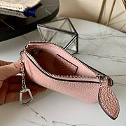 Louis Vuitton Key Pouch Mahina Leather In Pink M69508 Size 13.8X9X1.5cm - 5
