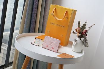 Louis Vuitton Zippy Coin Purse Pink Monogram Empreinte Leather M80408 Size 11x8.5x2cm