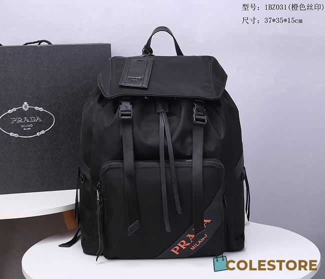 Prada Nylon Saffiano Backpack Blue Logo 1BZ031 Size 37x35x15cm - 1