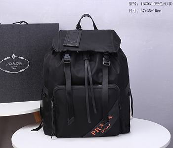 Prada Nylon Saffiano Backpack Blue Logo 1BZ031 Size 37x35x15cm