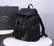 Prada Nylon Saffiano Backpack Blue Logo 1BZ031 Size 37x35x15cm - 4