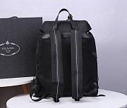 Prada Nylon Saffiano Backpack Blue Logo 1BZ031 Size 37x35x15cm - 3