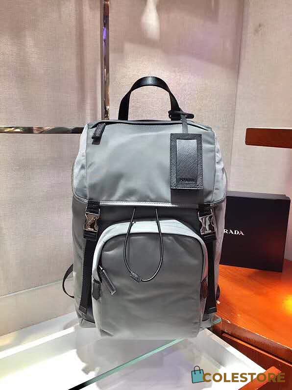 Prada Saffiano Backpack In Grey 2VZ135 Size 27x45x17cm - 1