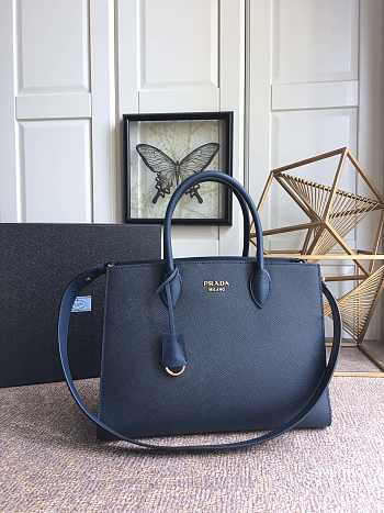 Prada Saffiano Leather In Ocean Blue Bag PR153 Size 33.5x24x9cm