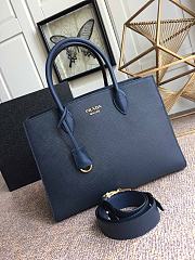 Prada Saffiano Leather In Ocean Blue Bag PR153 Size 33.5x24x9cm - 3