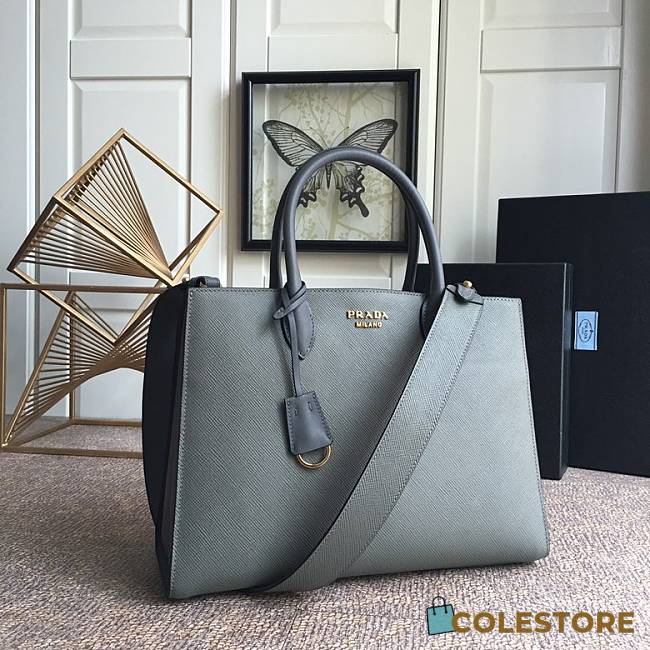 Prada Saffiano Leather In Grey Bag PR153 Size 33.5x24x9cm - 1