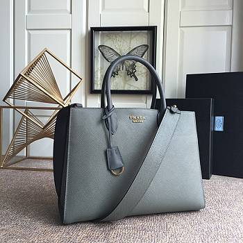 Prada Saffiano Leather In Grey Bag PR153 Size 33.5x24x9cm