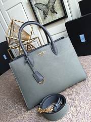 Prada Saffiano Leather In Grey Bag PR153 Size 33.5x24x9cm - 6