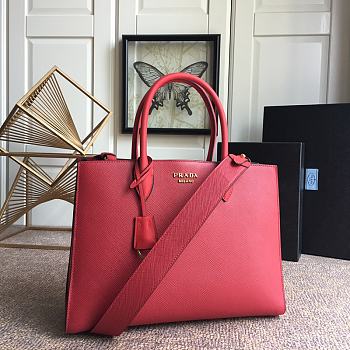 Prada Saffiano Leather In Red Bag PR153 Size 33.5x24x9cm