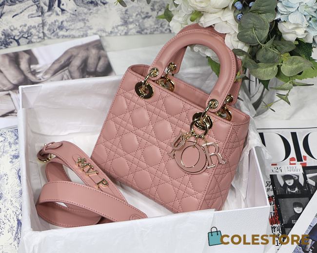 Lady Dior My ABC Blush Cannage Lambskin In Pink M0538 Size 20cm - 1