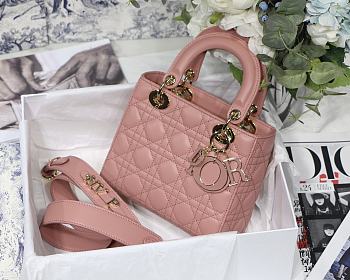 Lady Dior My ABC Blush Cannage Lambskin In Pink M0538 Size 20cm