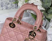 Lady Dior My ABC Blush Cannage Lambskin In Pink M0538 Size 20cm - 2