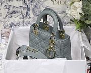 Lady Dior My ABC Blush Cannage Lambskin In Grey M0538 Size 20cm - 3