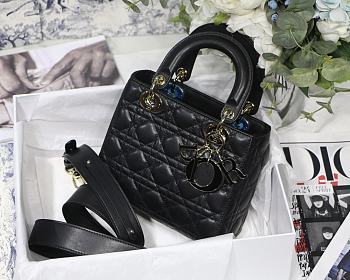 Lady Dior My ABC Blush Cannage Lambskin In Balck M0538 Size 20cm