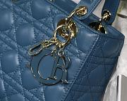 Lady Dior My ABC Blush Cannage Lambskin In Marine Blue M0538 Size 20cm - 4