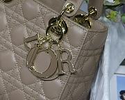 Lady Dior My ABC Blush Cannage Lambskin In Milk Tea M0538 Size 20cm - 3