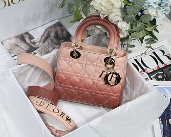 Lady Dior My ABC Light Pink Gradient Cannage Lambskin M0538 Size 20cm