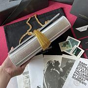 YSL Kate Chain Wallet With Tassel In Crinkled Metallic Leather 5055 - 4