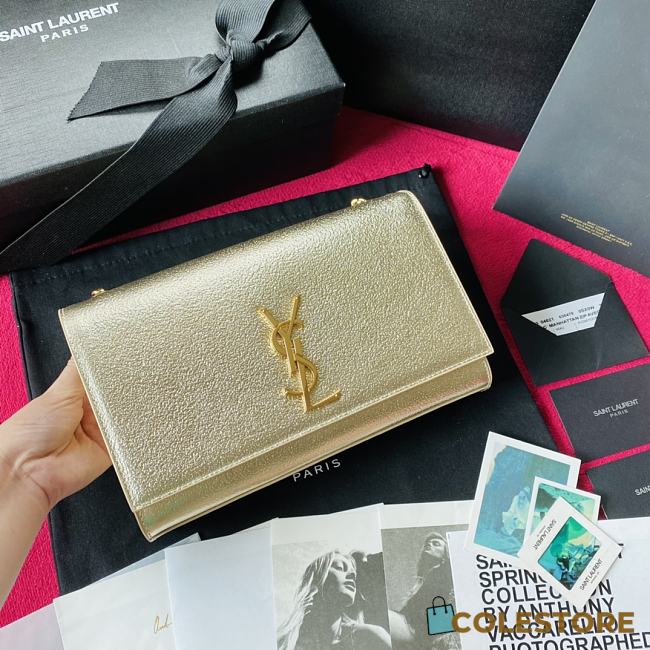 YSL Metallic Kate Shoulder Bag 46939 Size: 24x14.5x5cm - 1