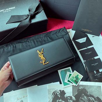 YSL Kate Clutch In Grain De Poudre Embossed Leather 326079 Size 27cm