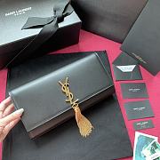 YSL Kate Clutch In Black Grain De Poudre Embossed Leather 326079 Size 27cm - 1