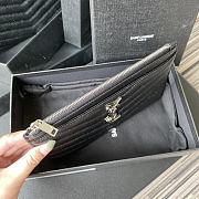 YSL Monogram Quilted Clutch In Silver Size 23x13x1cm - 4