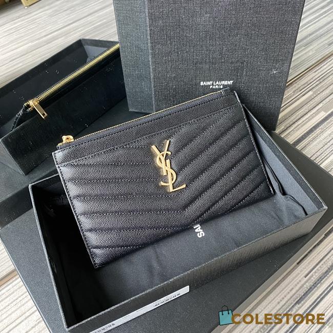 YSL Monogram Quilted Clutch Gold Size 23x13x1cm - 1