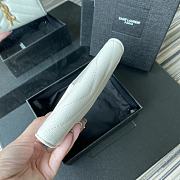 YSL Small Envelope Wallet In White 41440 Size 13.5x9.5x3cm - 6