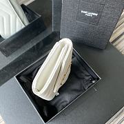 YSL Small Envelope Wallet In White 41440 Size 13.5x9.5x3cm - 5