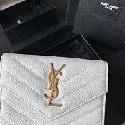 YSL Small Envelope Wallet In White 41440 Size 13.5x9.5x3cm - 4