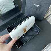 YSL Small Envelope Wallet In White 41440 Size 13.5x9.5x3cm - 3