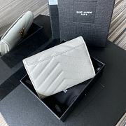 YSL Small Envelope Wallet In White 41440 Size 13.5x9.5x3cm - 2