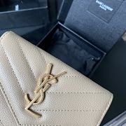 YSL Small Envelope Wallet In Beige 41440 Size 13.5x9.5x3cm - 4