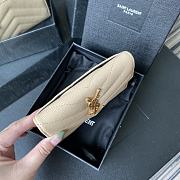 YSL Small Envelope Wallet In Beige 41440 Size 13.5x9.5x3cm - 3