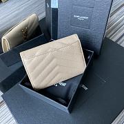 YSL Small Envelope Wallet In Beige 41440 Size 13.5x9.5x3cm - 2