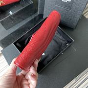 YSL Small Envelope Wallet In Red 41440 Size 13.5x9.5x3cm - 6