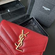 YSL Small Envelope Wallet In Red 41440 Size 13.5x9.5x3cm - 4